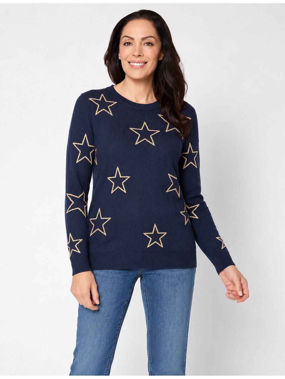 Belle by Kim Gravel Sketchy Open Shining Star Pullover Sweater Twilight, Small